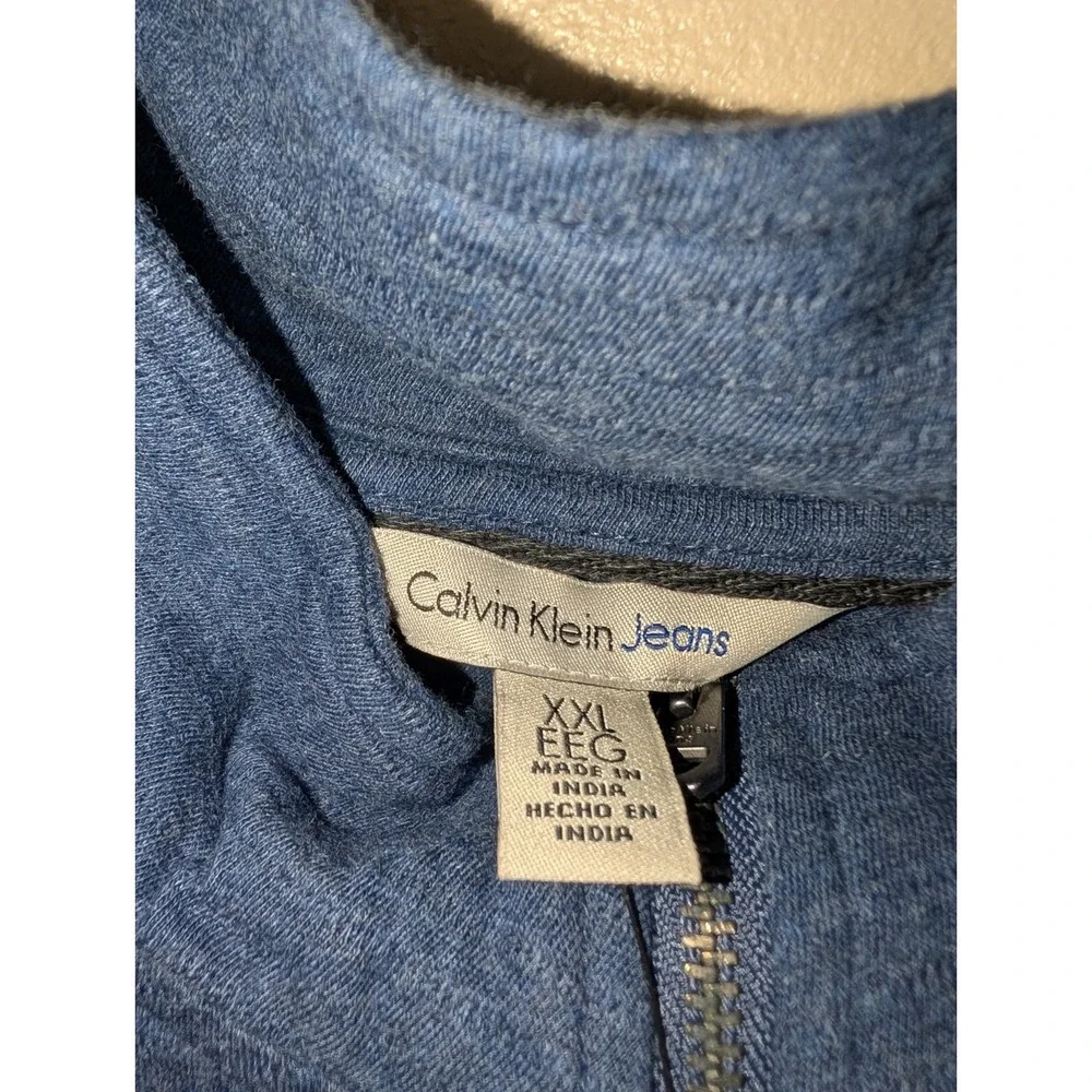 Calvin Klein Jeans Jacket XXL Men's NWT Heather Navy Long Sleeve Quarter Zip
